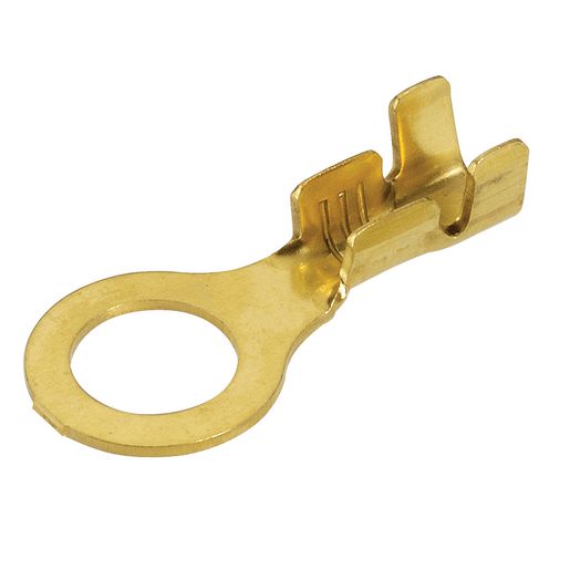 Narva Crimp Terminal Ring Brass Terminal Entry 6.3mm Non Insulated 100 Pce - 56236