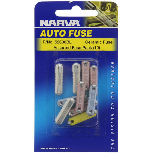 Narva Ceramic Fuse Assortment 10 Pack - 52600BL