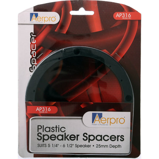 Aerpro Speaker Spacers 5.25"-6.5" Plastic Pair Black Pre-Drilled - AP316