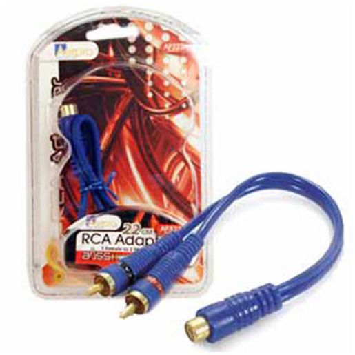 Aerpro 1F/2M RCA Splitter Blue - AP322A