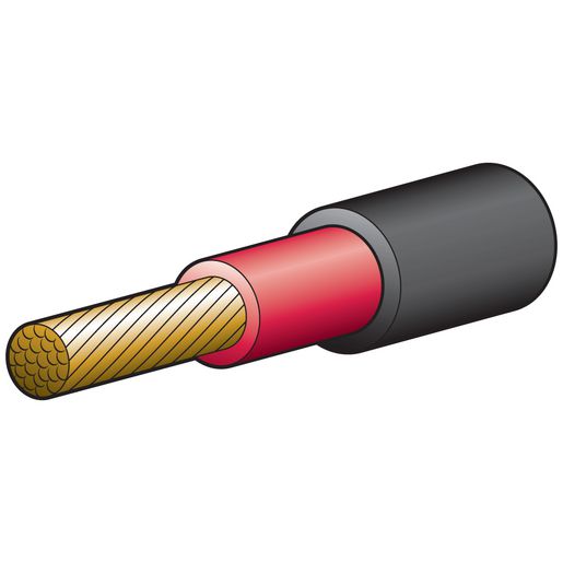 Narva 6mm Single Core Double Insulated Cable Red With Black Sheath 30m - 5816-30DI