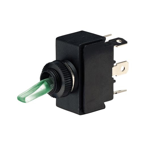 Narva Toggle Switch On/Off/On SPDT Red/Natural/Green Illuminated - 60073BL