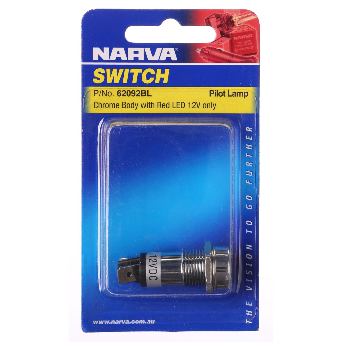 Narva Pilot Light LED Red 12V Blade Terminals - 62092BL