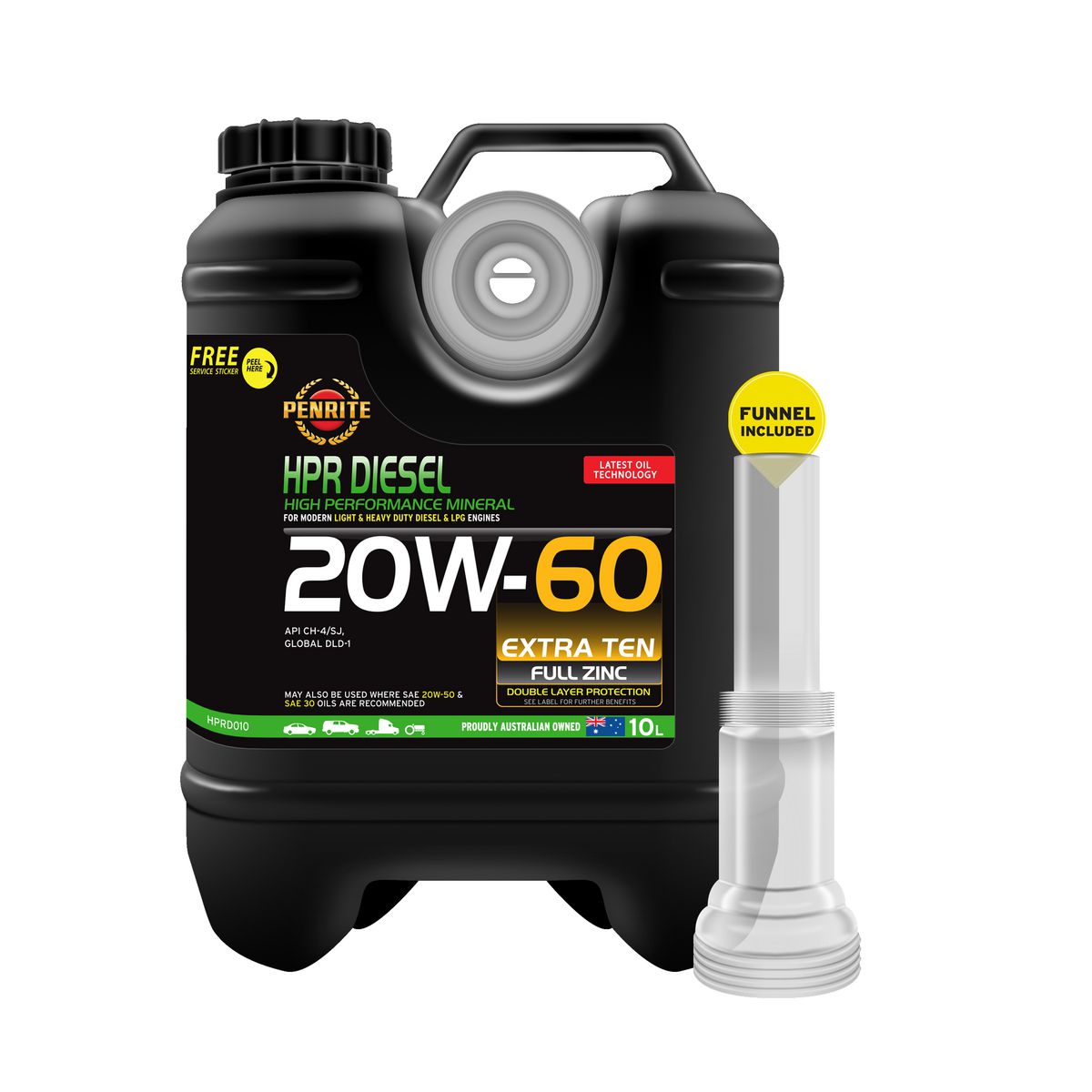 Penrite HPR Diesel SAE 20W-60 Engine Oil 10L - HPRD010