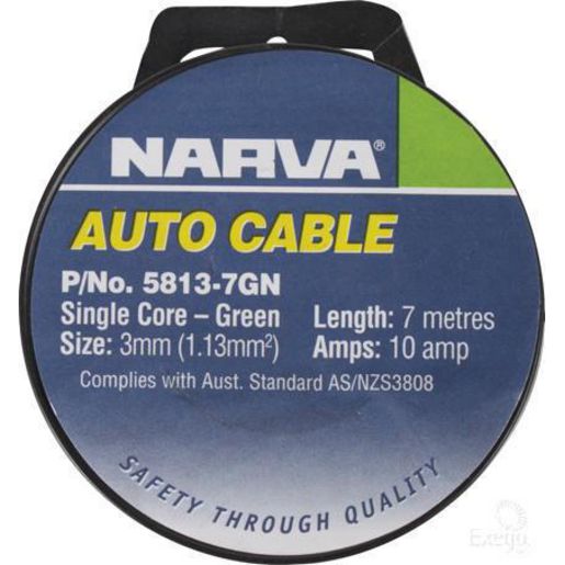 Narva 3mm Single Core Automotive Cable Green 7M - 5813-7GN