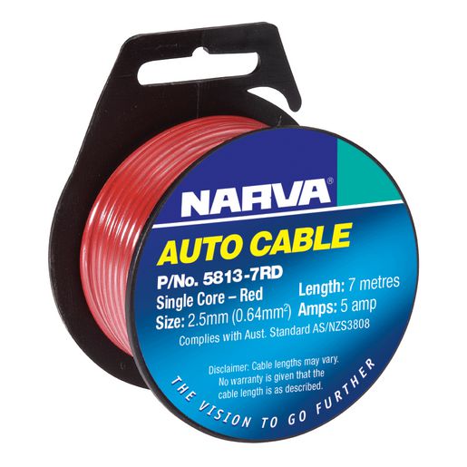 Narva 3mm Single Core Automotive Cable Red 7M - 5813-7RD