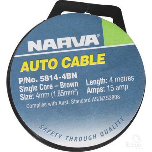 Narva 4mm Single Core Automotive Cable Brown 4M - 5814-4BN