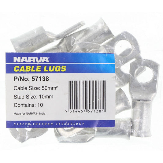 Narva Cable Lug 50-10mm 10 Pack - 57138