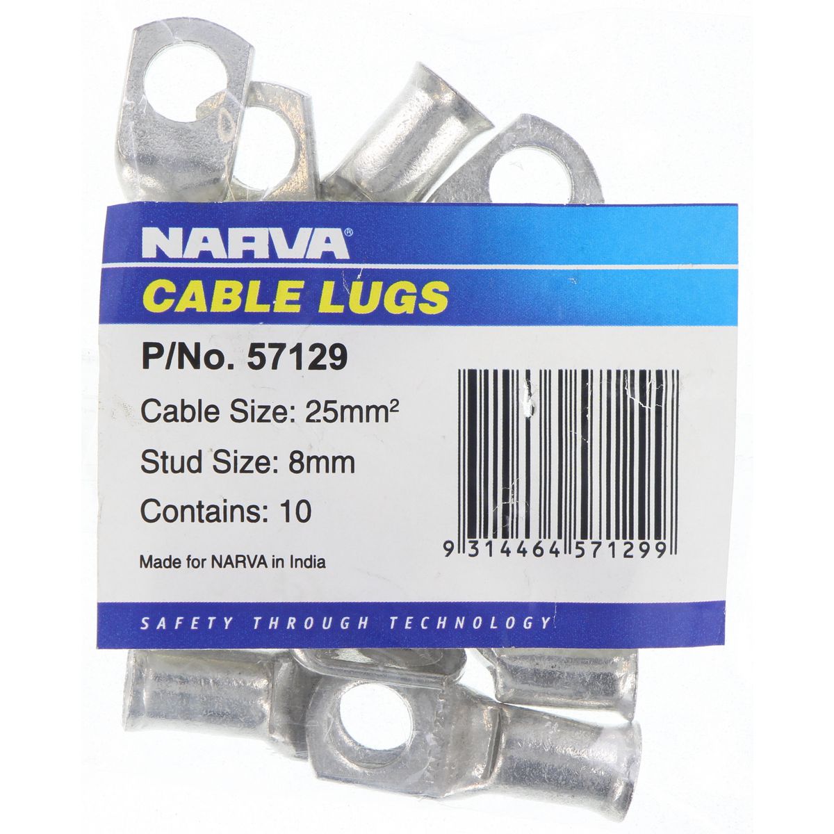 Narva Cable Lug 25-8mm 10 Pack - 57129