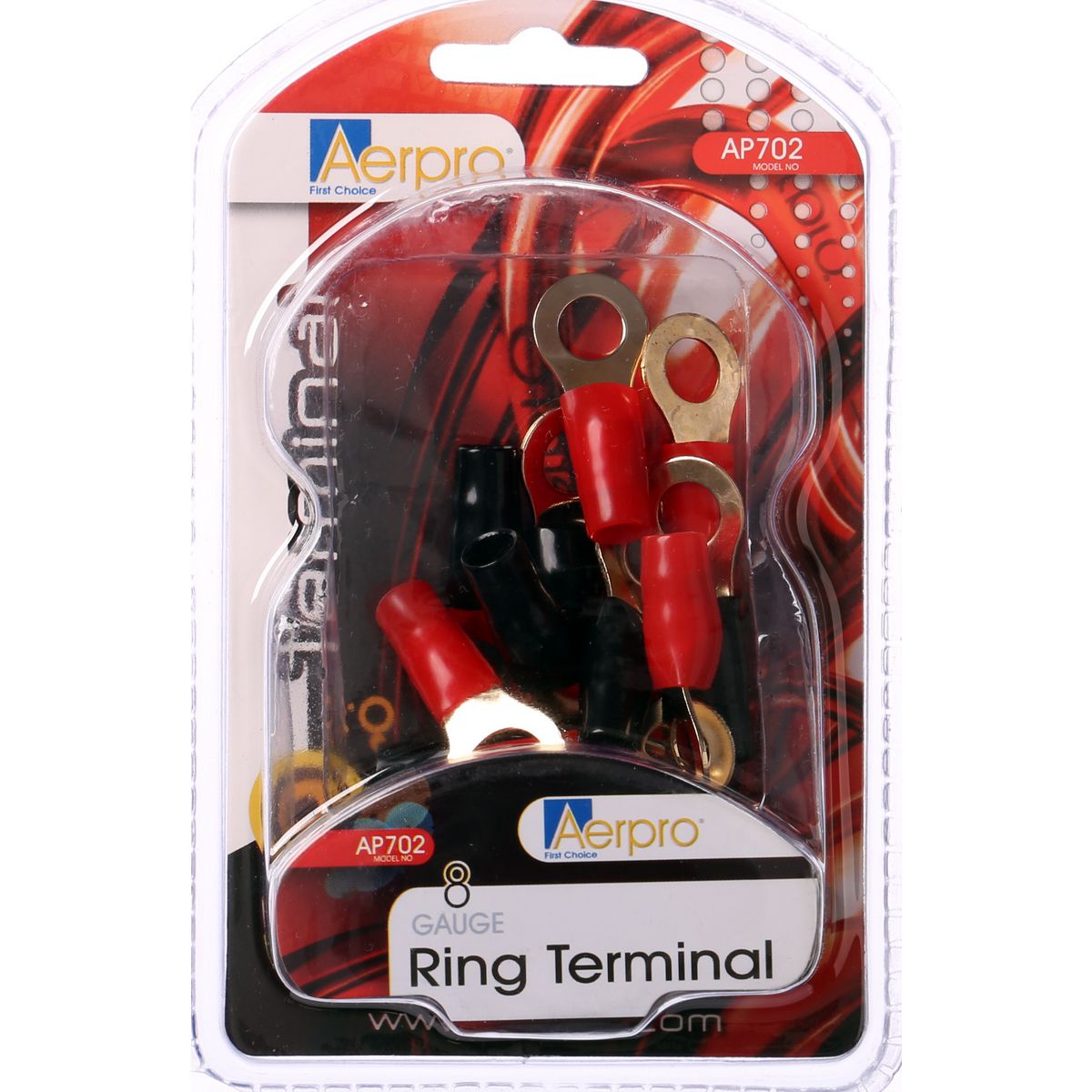 Aerpro 8 Gauge Ring Terminal 12Pk - AP702
