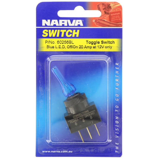 Narva Toggle Switch Off/On SPST Blue LED - 60256BL