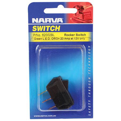 Narva On/Off Rocker Switch LED Green - 62002BL
