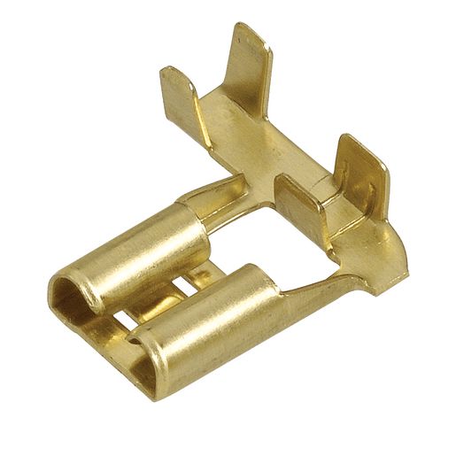 Narva Crimp Terminal Flag Female Blade Brass Terminal Entry 6.3 x 2.1mm Non Insulated 100Pk - 56228