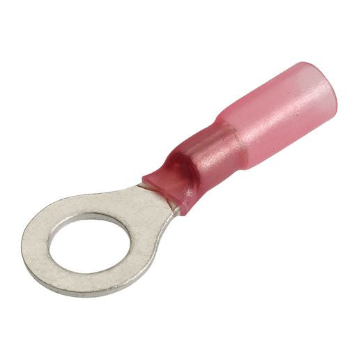 Narva Crimp Terminal Ring Red ID 6.3mm Heat Shrinkable 50 Pce - 56362