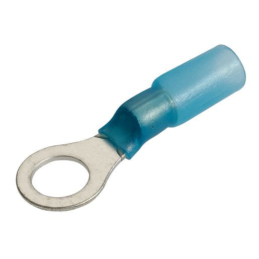 Narva Crimp Terminal Ring Blue Terminal Entry 6.3mm Heat Shrinkable 50 Pce - 56366