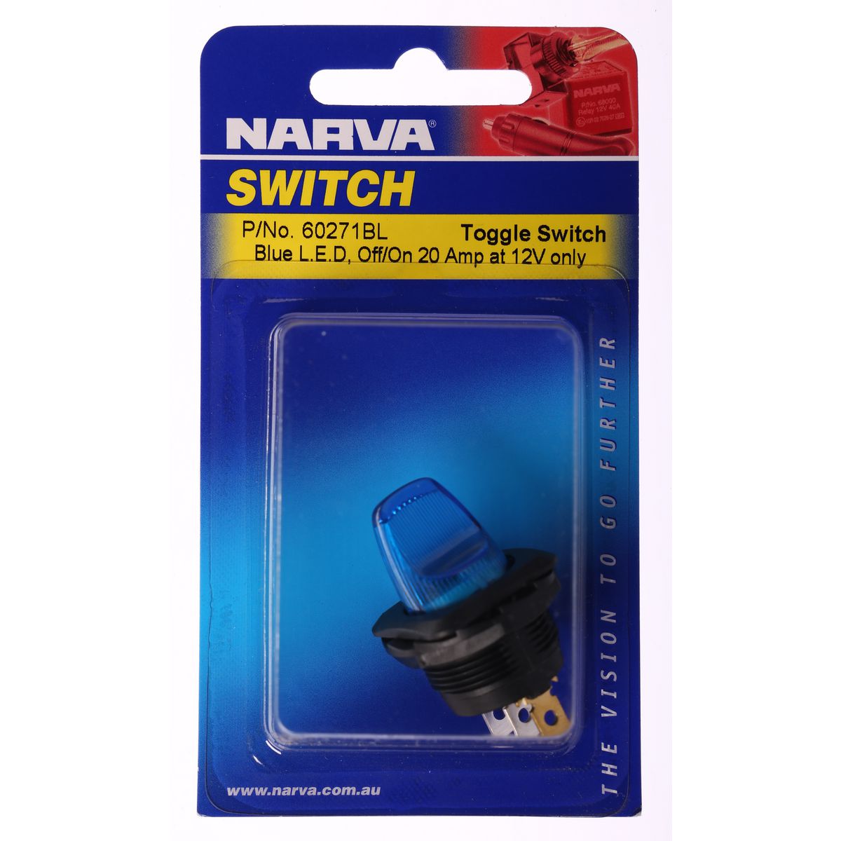 Narva Duckbill Toggle Switch Off/On SPST Blue LED - 60271BL