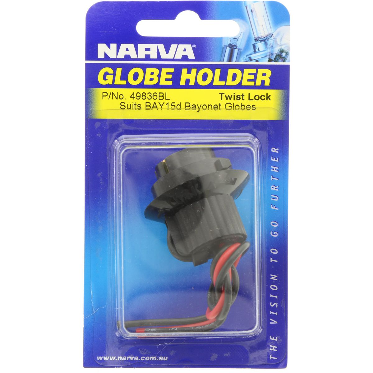 Narva Globe Holder BA15d Push Lock Pre Wired - 49836BL