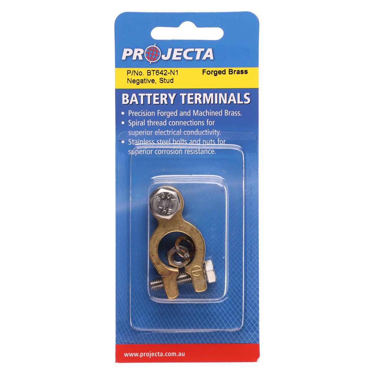 PROJECTA Forged Brass Battery Terminal Negative Stud - BT642-N1