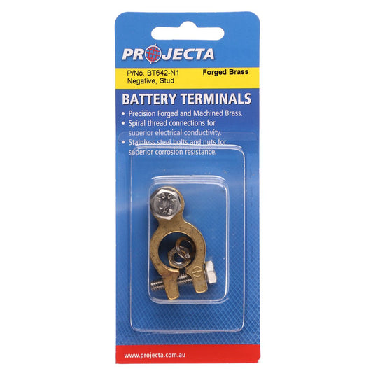 PROJECTA Forged Brass Battery Terminal Negative Stud - BT642-N1