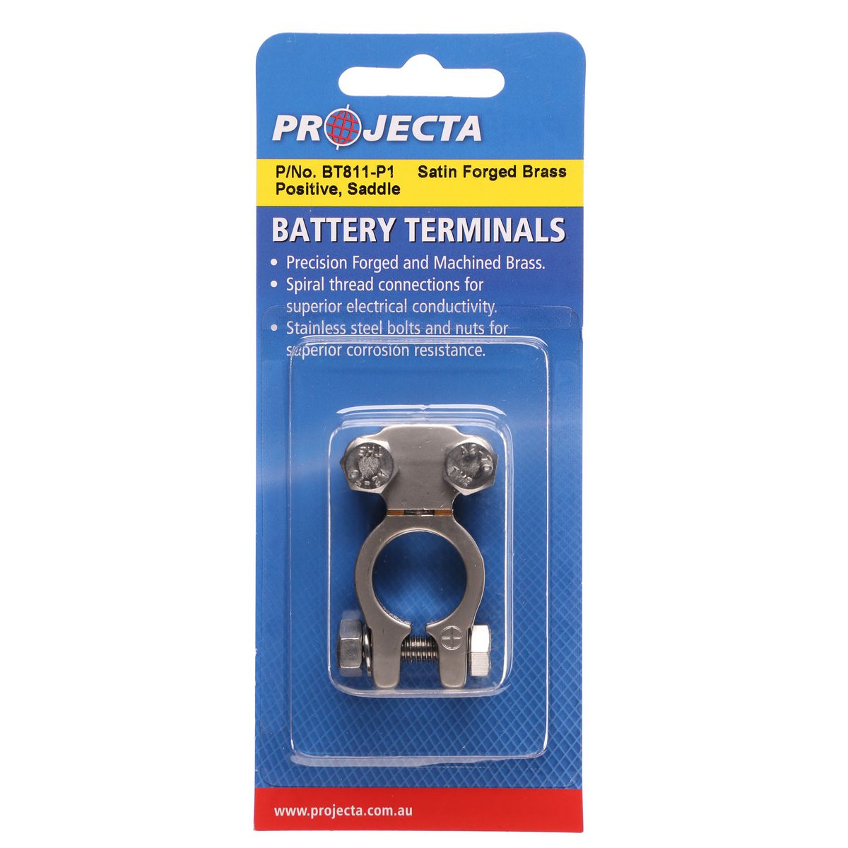 PROJECTA Satin Forged Brass Battery Terminal Positive - BT811-P1