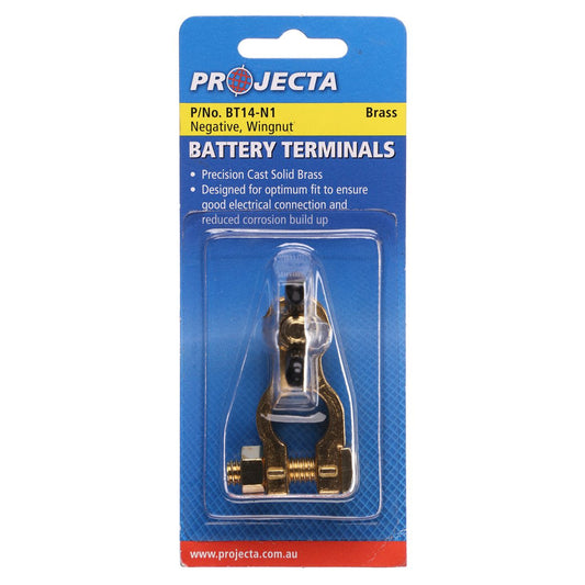PROJECTA Brass Battery Terminal Negative Wingnut - BT14-N1