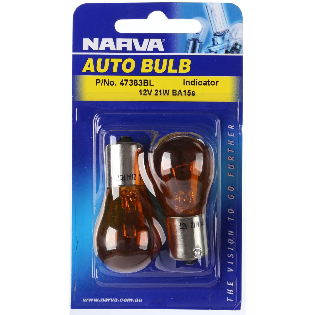 Narva Bayonet BA15s Amber Globe 12V 21W - 47383BL