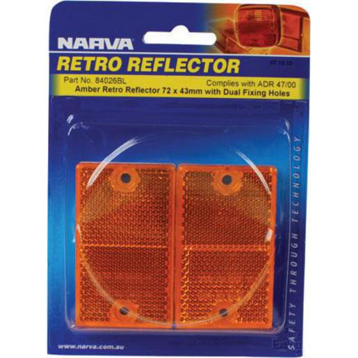 Narva Reflector Rectangle Amber 43 x 72mm 2 Pack - 84026BL