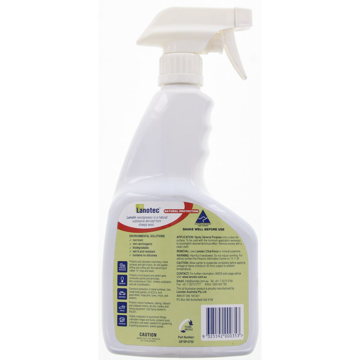 Lanotec General Purpose Liquid Lanolin 750ml - GP\SP-0750