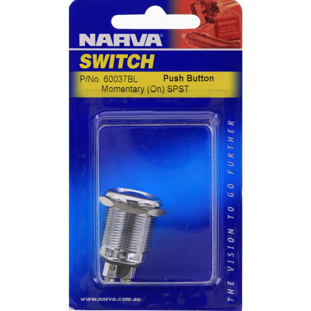 Narva Push Button Switch Momentary On SPST - 60037BL