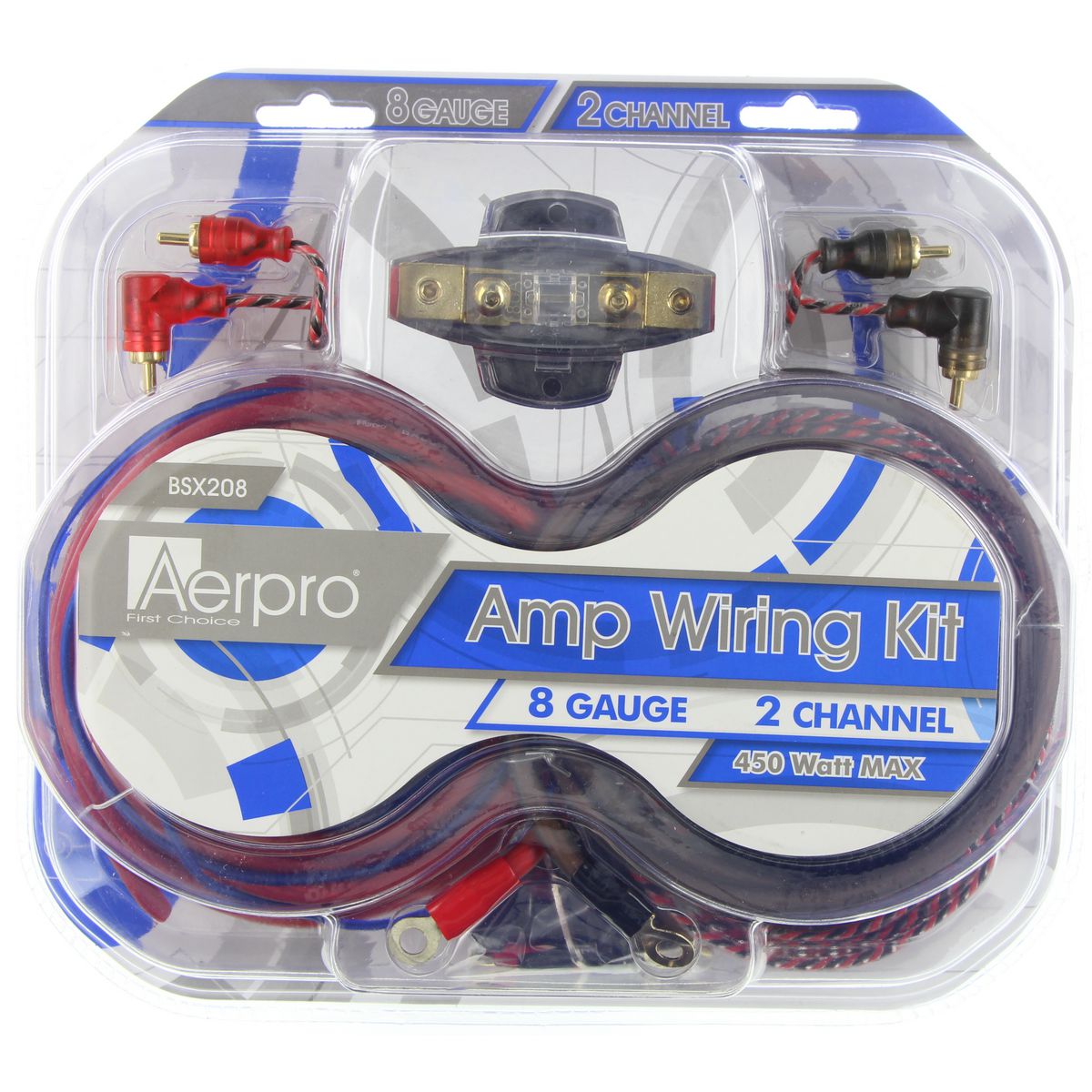 Aerpro Bassix 8GA 2 Channel Amp Install Kit - BSX208