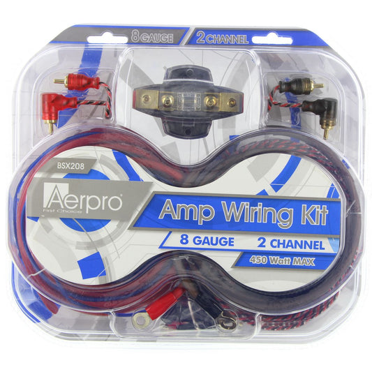 Aerpro Bassix 8GA 2 Channel Amp Install Kit - BSX208