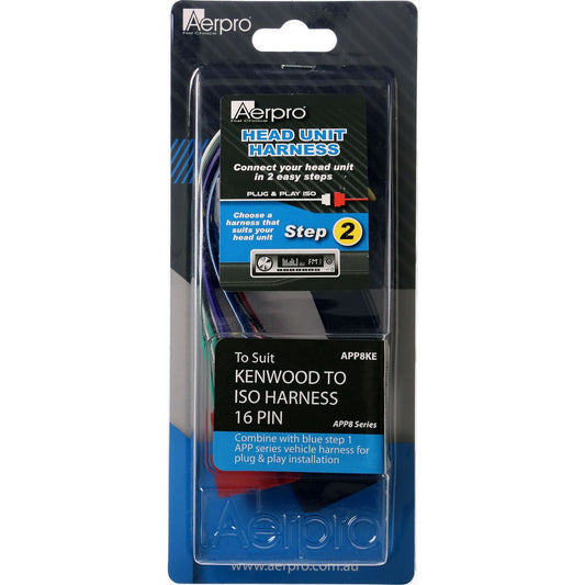 Aerpro Harness Kenwood To ISO 14 Pin - APP8KE