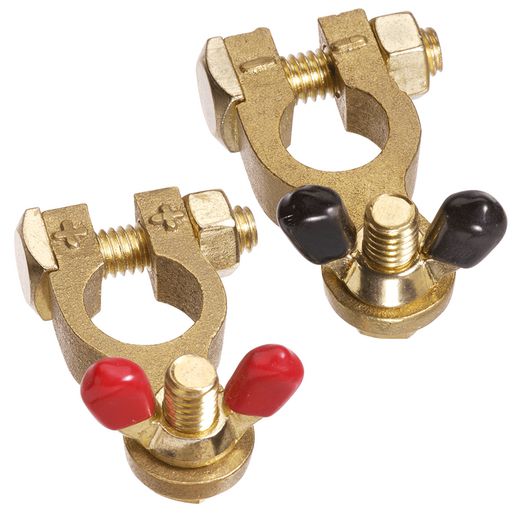 PROJECTA Brass Battery Terminal 1x Positive & 1x Negative Wingnut Mount - BT14-2