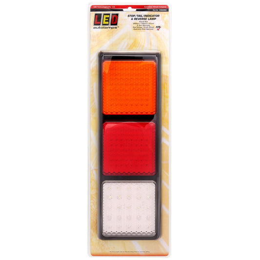 LED Autolamps 12/24V Stop/Tail/Indicator/Reverse Assembly 3 Lamps With 153 LEDs - 125BARWM