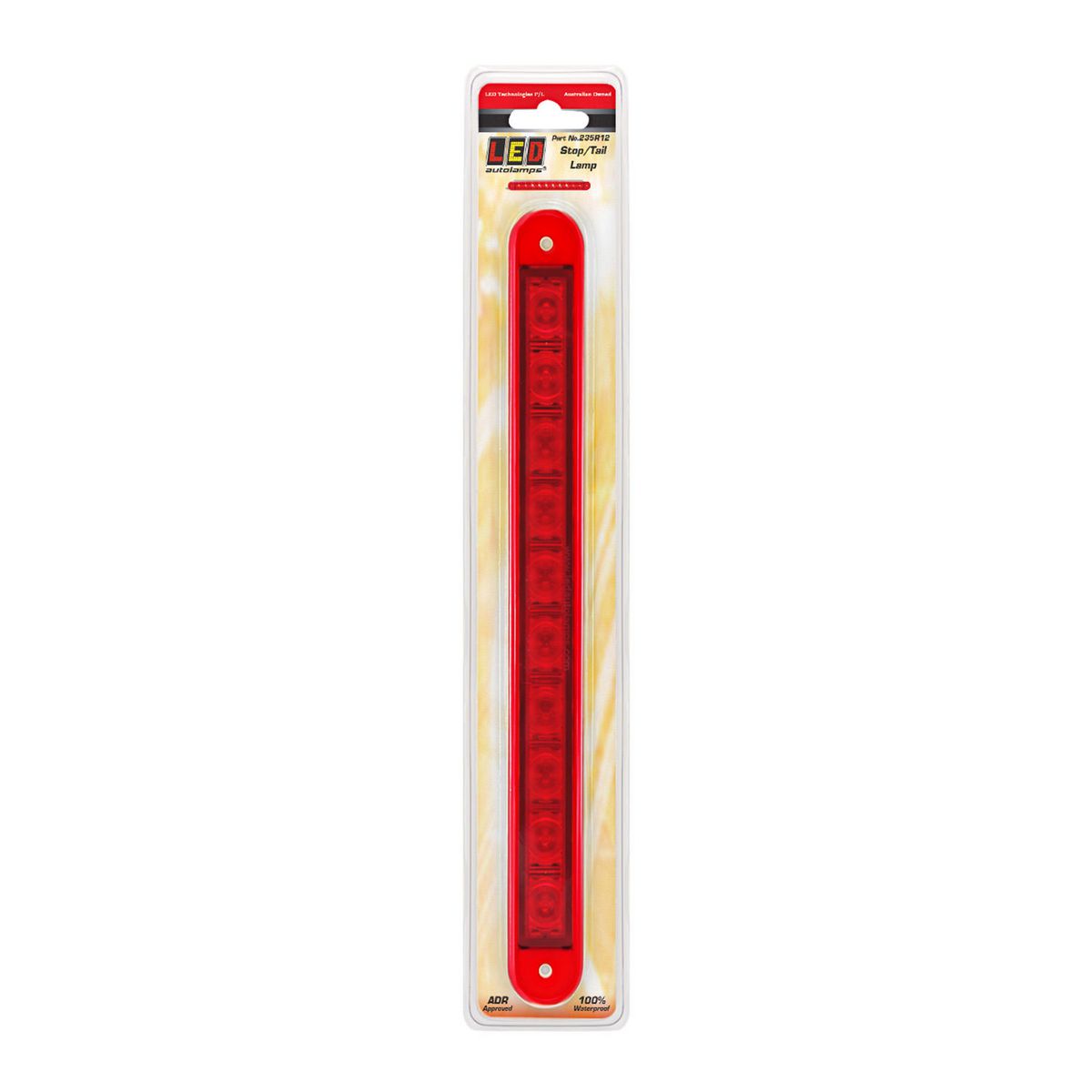 LED Autolamps 12V Stop/Tail Strip Lamp With 10 Square LEDs Recessed Mount - 235R12