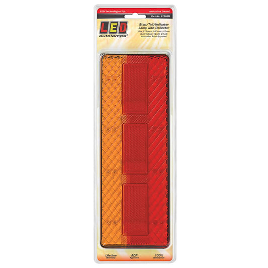 LED Autolamps 12/24V LED Stop/Tail/Indicator Lamps With Reflex Reflector To Suit Multi Volt Blister Pack - 275ARM