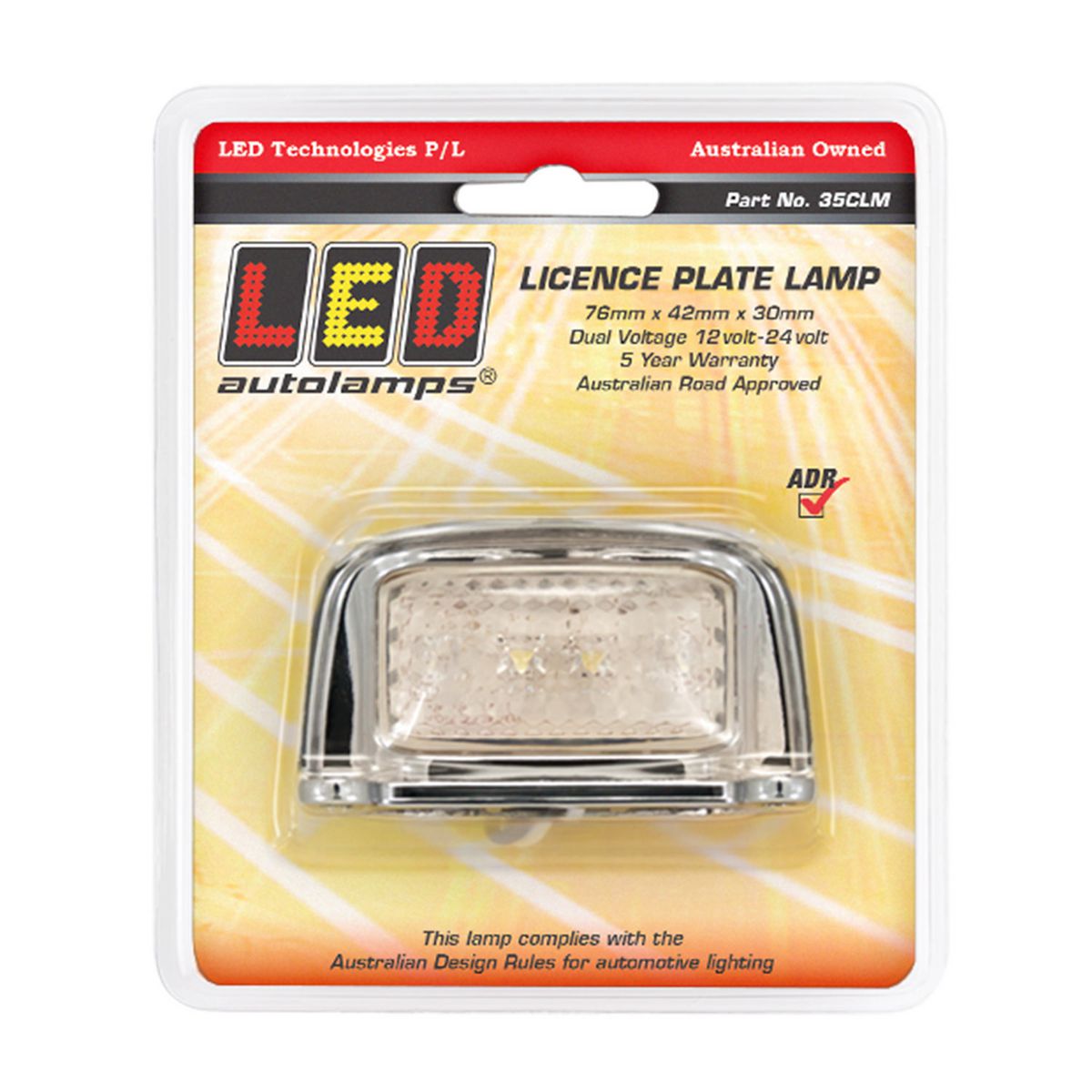 LED Autolamps Licence Plate Light LED 12 or 24V - 35CLM