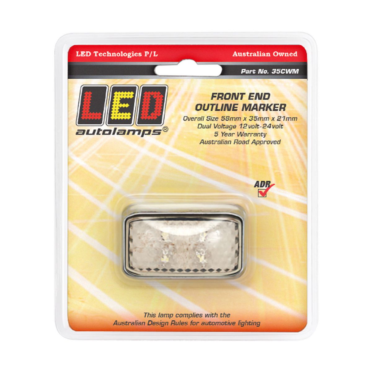 LED Autolamps Front Marker Light Clear Led 12 Or 24V - 35CWM