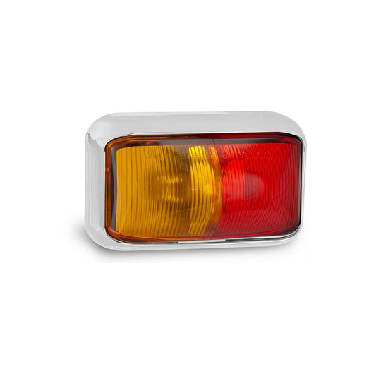 LED Autolamps  10/30V LED Red Amber Side Marker Chrome With 40cm Wire Twin Blister - 58CARM