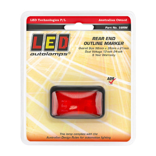 LED Autolamps 10/30V Rear Position Marker 2 Red LEDs With 40cm Wire Blister Pack - 58RM