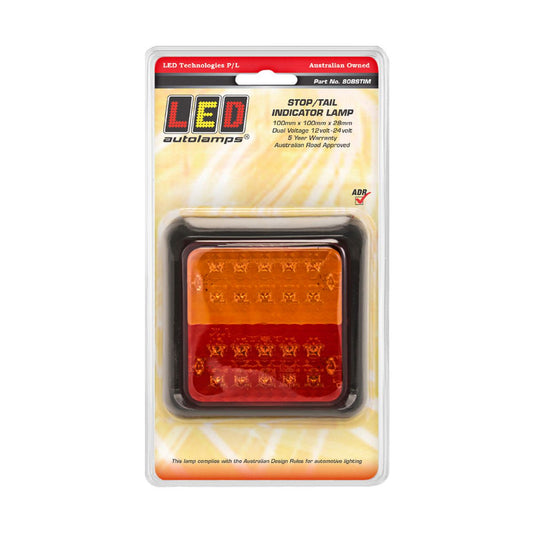 LED Autolamps Multi Volt Stop/Tail/Indicator Lamp Black Bracket With 40cm Wire - 80BSTIM