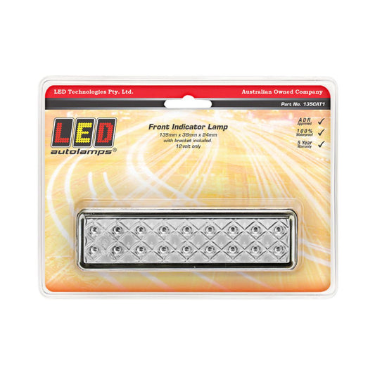 LED Autolamps 12V Front Direction Indicator Lamp With 18 Square LEDs Blister Pack - 135CAT1