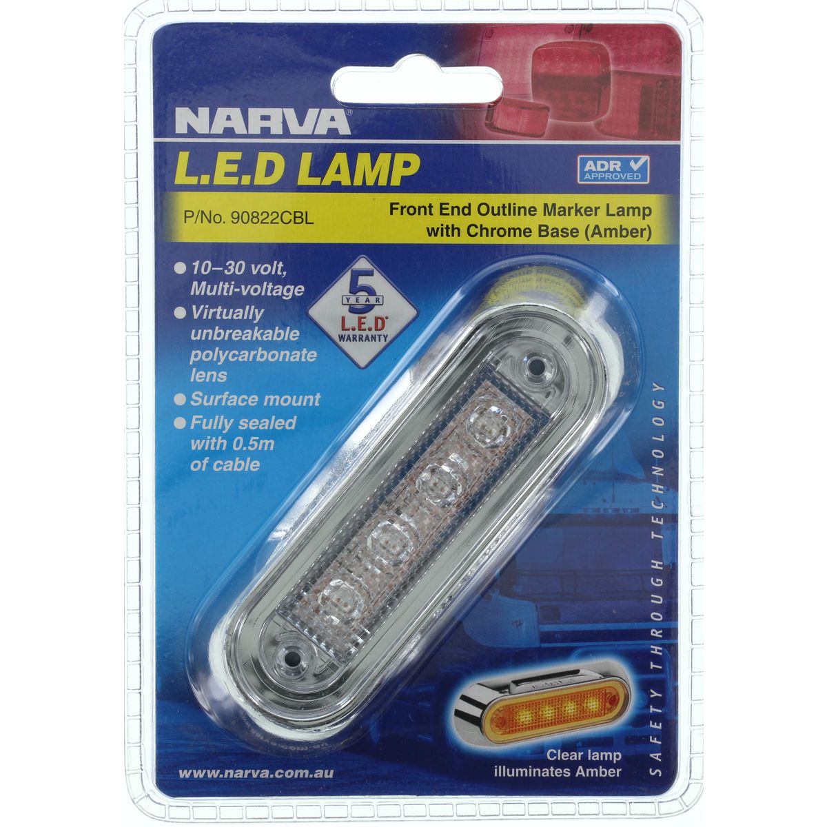 Narva Front Marker Light Clear LED 9 to 33V - 90822CBL