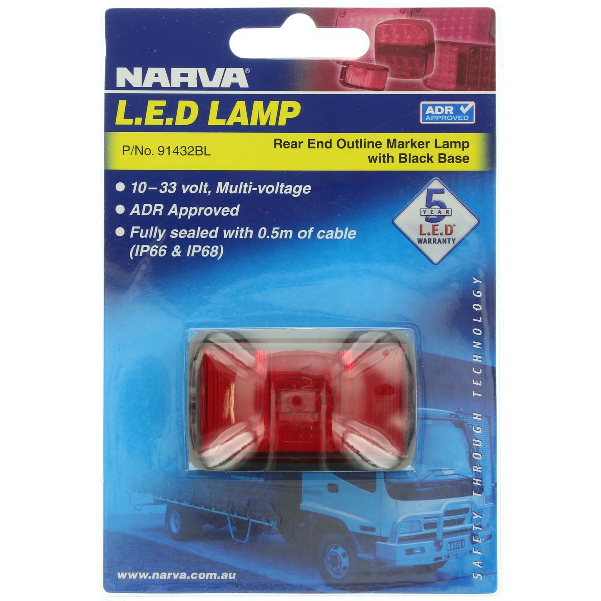 Narva Rear Marker Light Red LED 9 to 33V - 91432BL