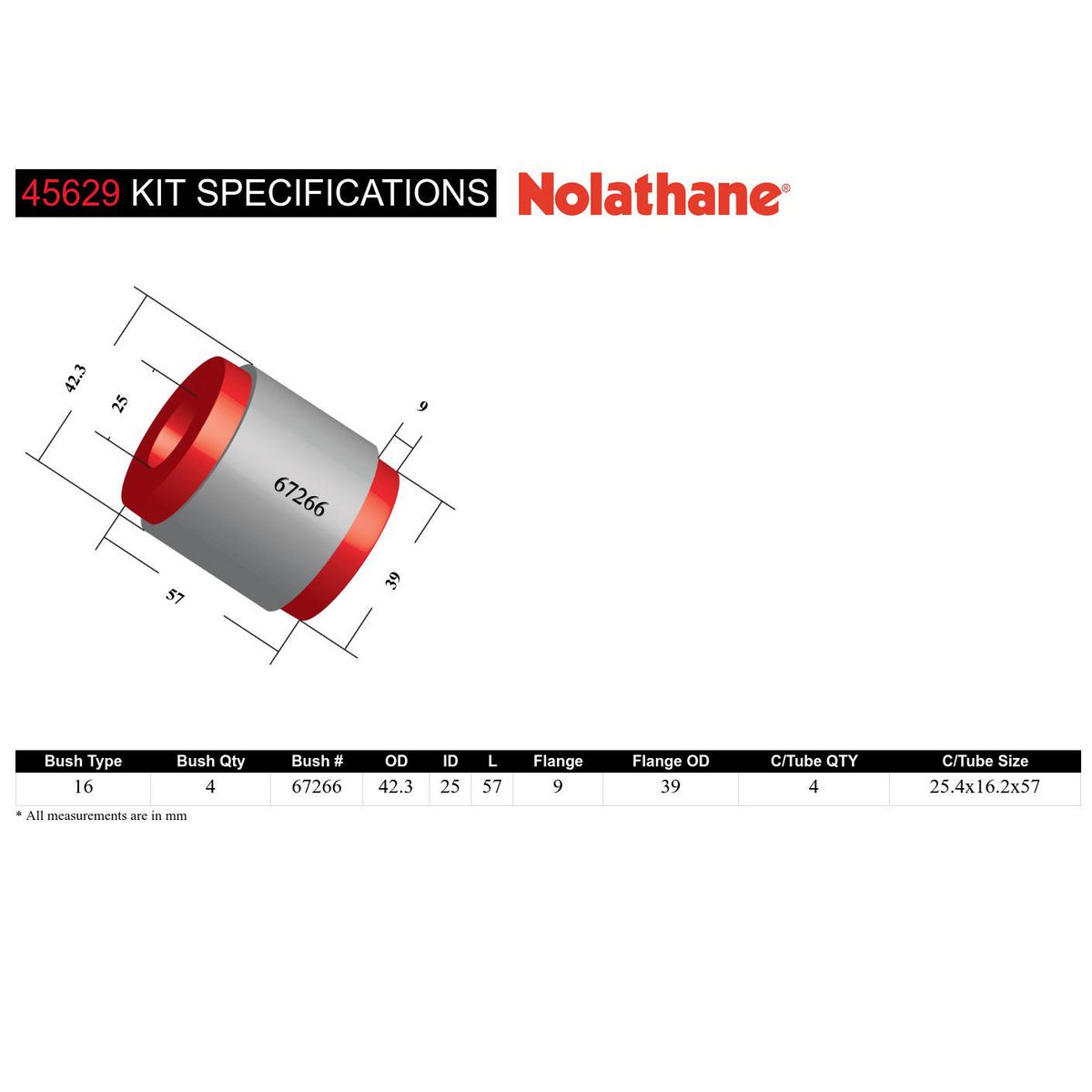 Nolathane Front Lower Control Arm Bushing Kit - 45629