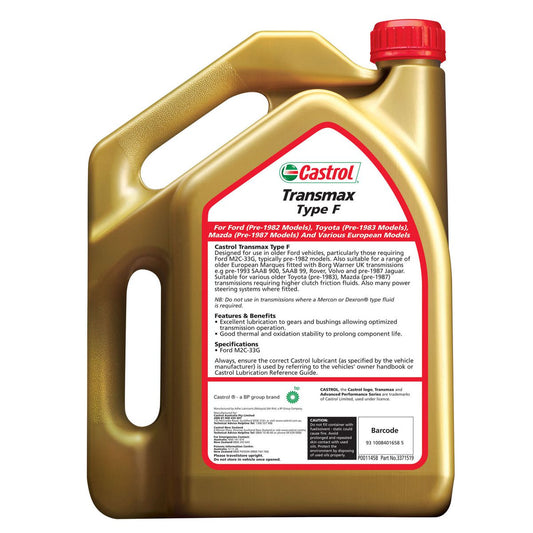 Castrol Transmax Type F Automatic Transmission Fluid 4L - 3371519