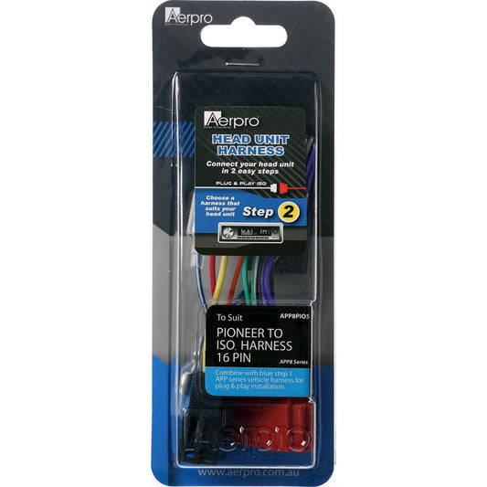 Aerpro Harness Pioneer To ISO 16 Pin APP8PIO5 - APP8PIO5