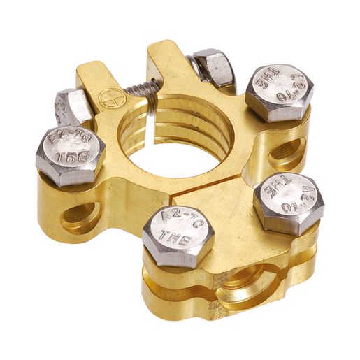 PROJECTA Premium Forged Brass Battery Terminal Positive Saddle Mount With Dual Auxiliary 10-6B&S 10 Pack - BT620-P10