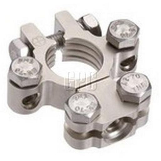 PROJECTA Premium Forged Satin Brass Battery Terminal Positive Saddle Mount 10-6B&S 10 Pack - BT820-P10