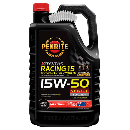 Penrite 10 Tenths Racing 15W-50 Engine Oil 5L - RACING15W50005